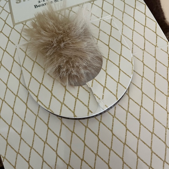 Steve Madden 2 Piece Cream Beanie and Brown Scarf Set - Picture 10 of 10